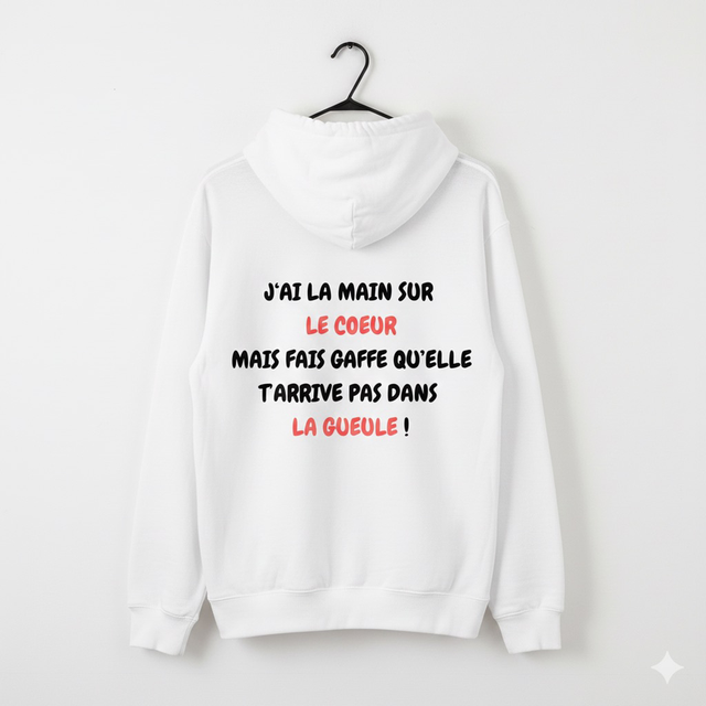 Sweat à Capuche "Main sur le Cœur"