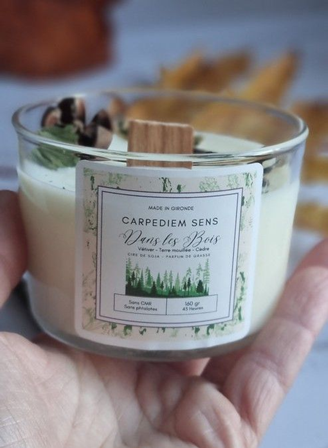 Bougie parfumée végétale artisanale Dans les Bois