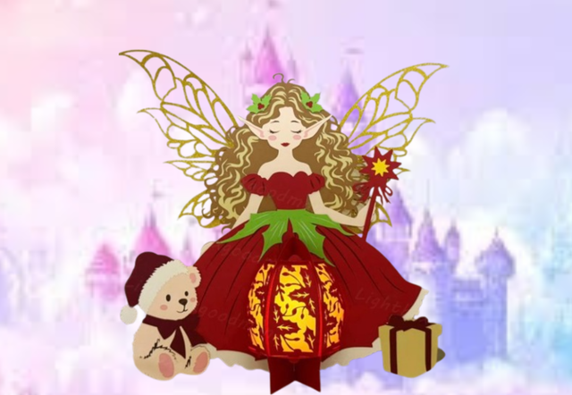 Lanterne Fée rouge ourson