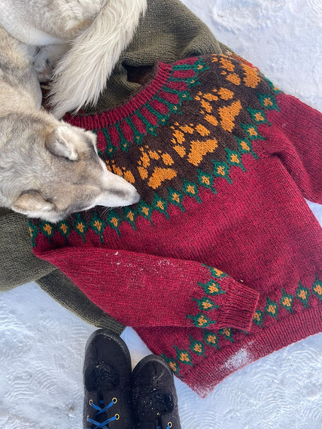Wilderness Sweater Kit - Col 33 (Burgundy and Brown Norwegian Wool) - Yarn & Pattern - Linka Neumann