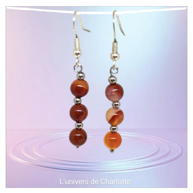 Boucles d'oreilles "Cornaline" BO-049