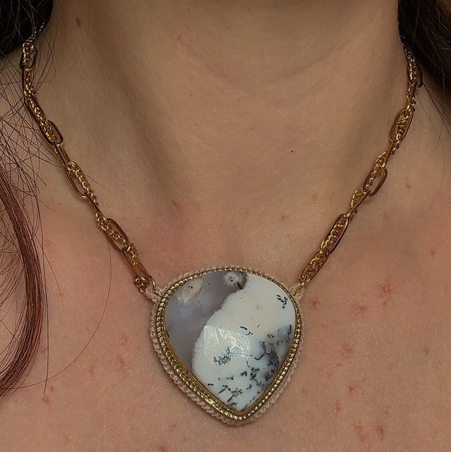 Collier TEMPÉRANCE jaspe dendritique