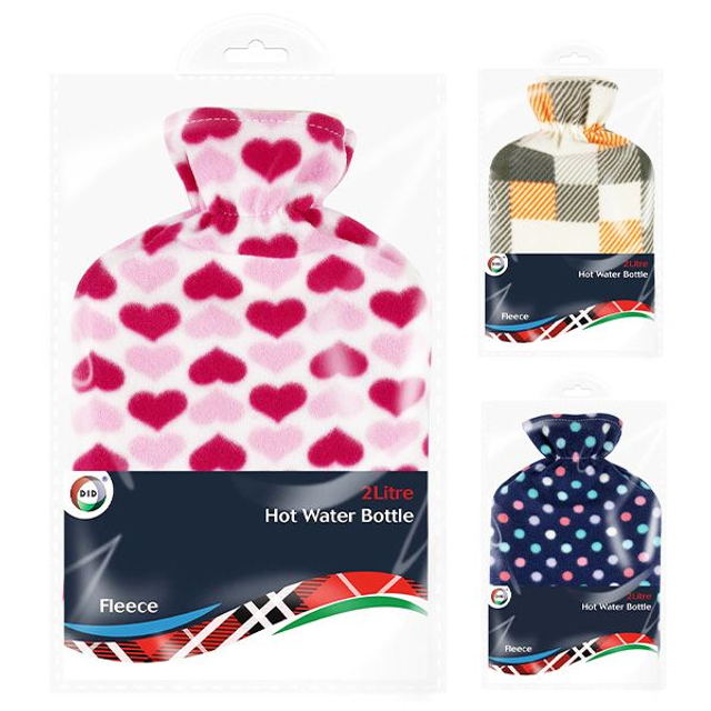 DID Hot Water Bottle &amp; Cover Assorted Colours 2l - £5.99 each