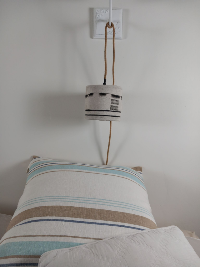 Abat-jour lampe baladeuse en lin naturel peint à la main diamètre 15 cm