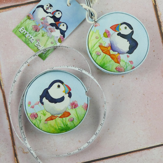 Tape Measure Sea Thrift Puffins