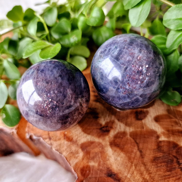 Iolite and Sunstone Sphere 61g