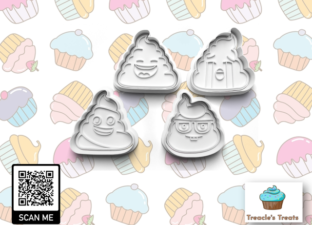 Poop Emoji Fondant/cookie stamps with cutters