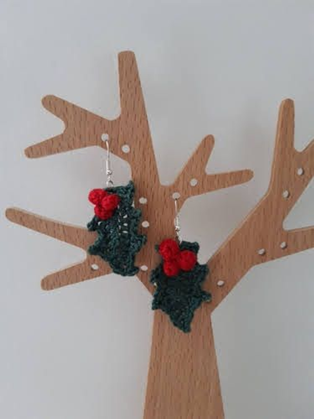 Boucles d'oreilles "Houx"