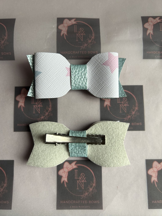 Shimmer Blue &amp; Stars Bows