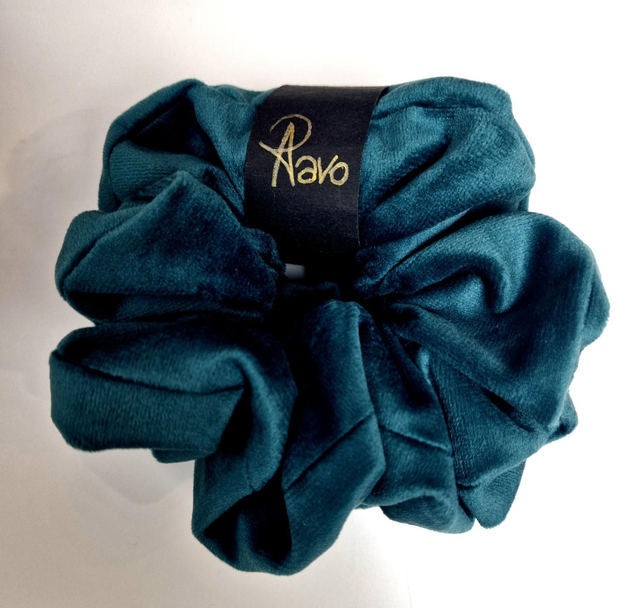 VELVET Emerald green scrunchies set