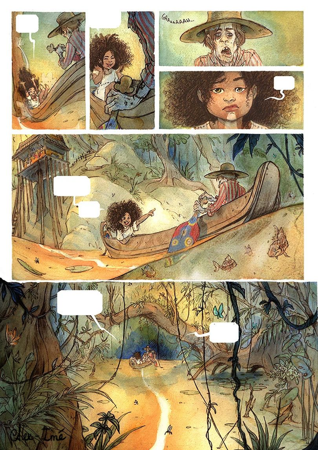 Planche de BD, couleur - commande d&#039;illustration originale