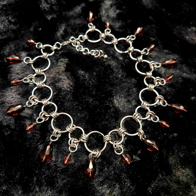 [OOAK] Stainless Steel Plum Droplets Necklace