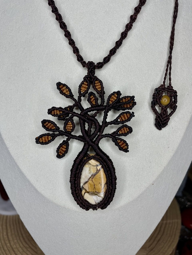 Collier Arbre de vie - Jaspe Mokaîte Bréchique
