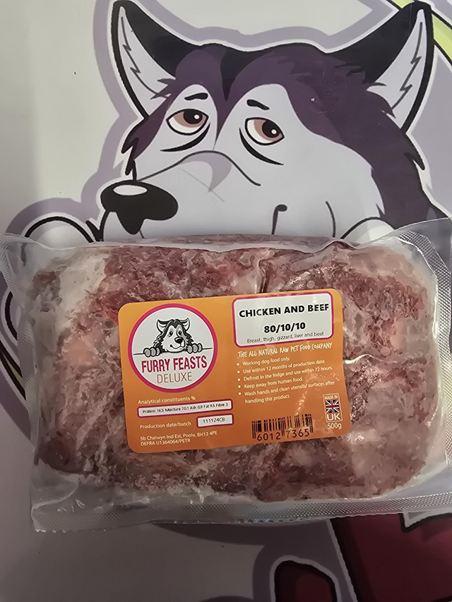 Chicken &amp; Beef 80/10/10 500g Flat Pkt