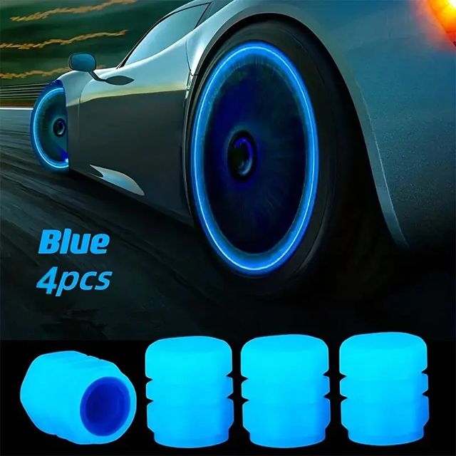 Hexagon Tire Luminous Valve Caps 4pcs 