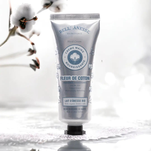 Crème mains fleur de coton au lait d'ânesse BIO 75ml