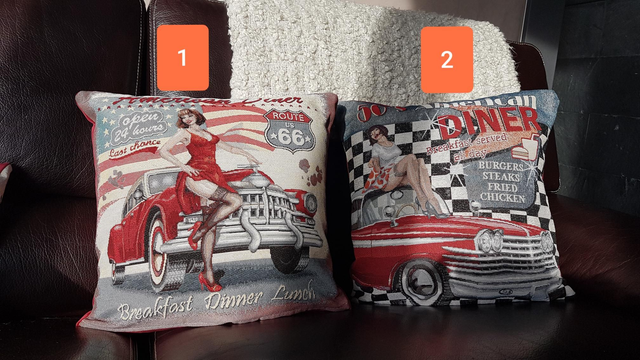 Coussin Voitures US &amp; Pin up