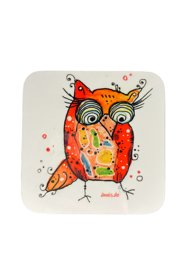 Untersetzer "Rote Eule"