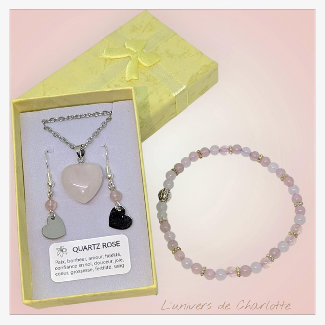 Parure " Quartz rose" PR-002