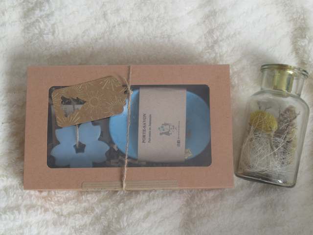 Coffret porte-savon et savon forme "Fleur" Lavande