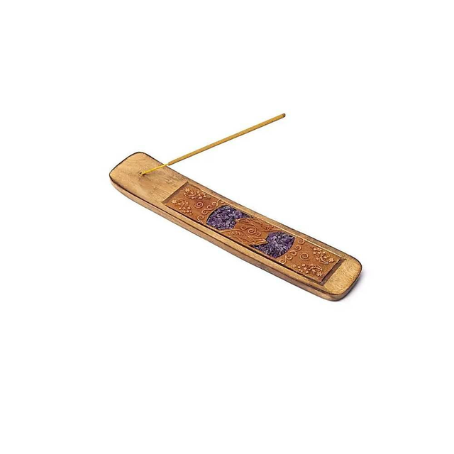 Porte-encens mains guérisseuses améthyste