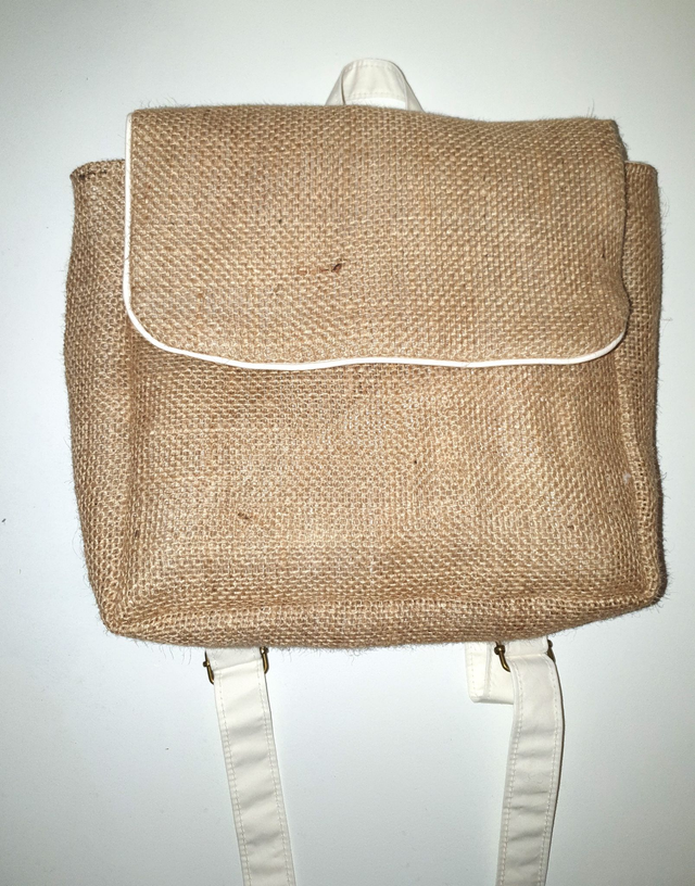 Sac à dos en toile de jute et coton
