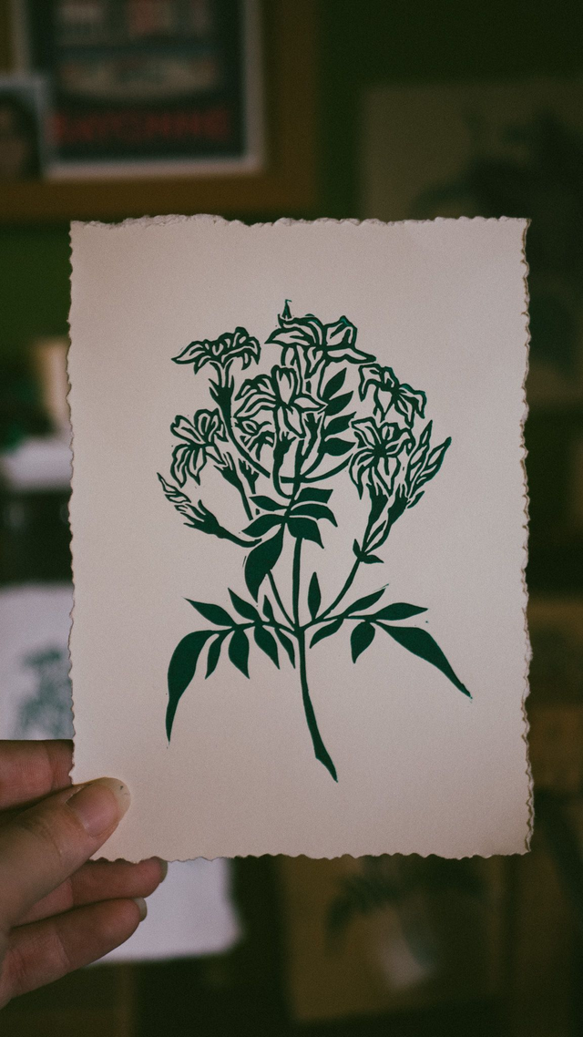 Linogravure - Jasmin - A6