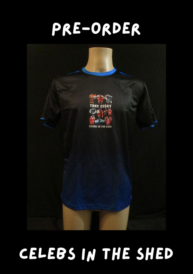 Tony Cesay ABA Champion Boxer Picture T-Shirt (White Bubble Logo) ADULT 100% Polyester Crew Neck BLACK &amp; BLUE (PRE-ORDER SIZE) Top BUY NOW