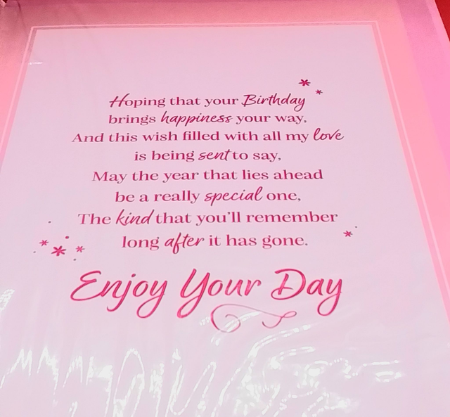 Wife Birthday Card Beautiful Design Sentiment Card.