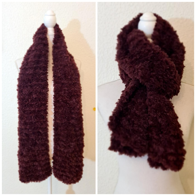 Echarpe ouverte longue bordeaux