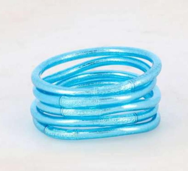 Jonc boudhiste avec mantra Baby Bleu