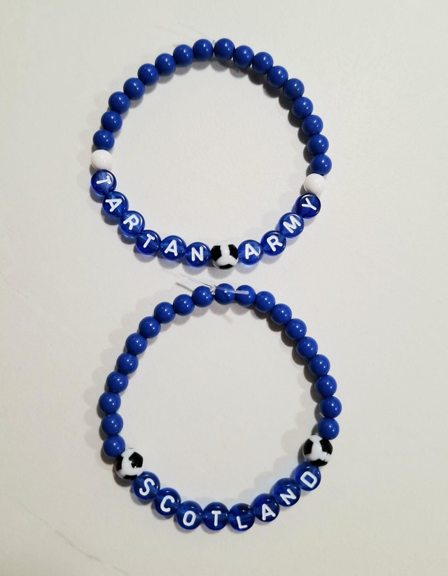 Scotland Football Tartan Army beaded bracelet set 