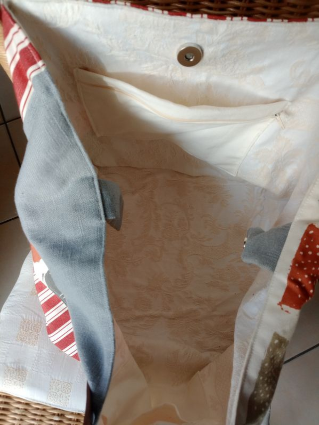 Grand sac cabas cube coton multi impressions tulipes