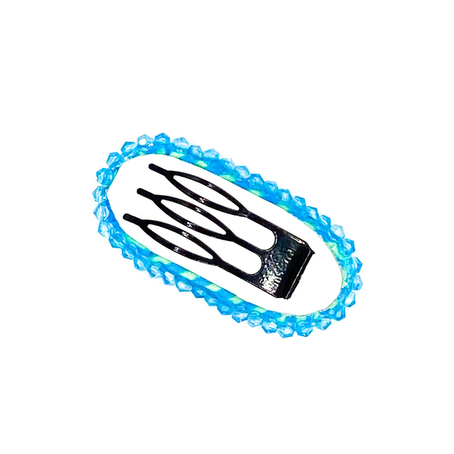 Hand-Sewn Statement Hair Clip - Turquoise Stripes