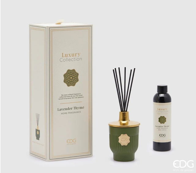 EDG Enzo De Gasperi Profumatore Bottiglia Luxury 200 ml Lavanda e Timo