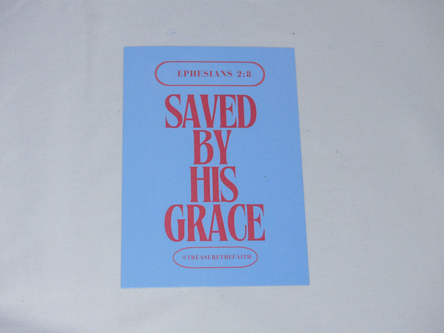 Saved by his grace postcard 