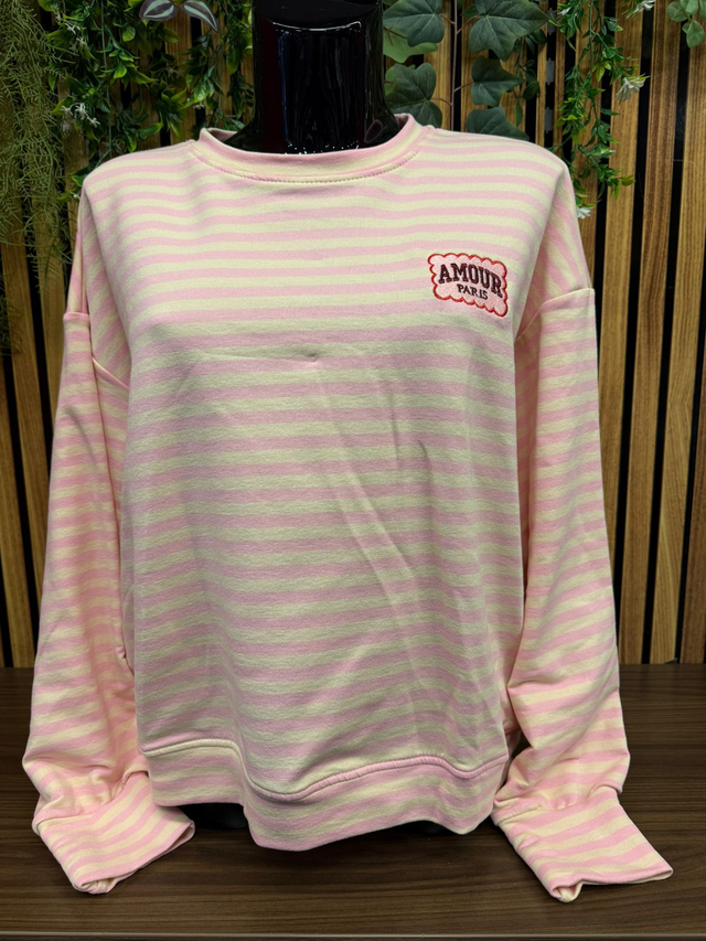 Sweater AMOUR - Roze/zand