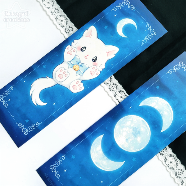 Marque-Page - Chat et Lunes