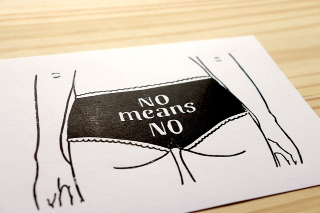 Linogravure A5 No Means No