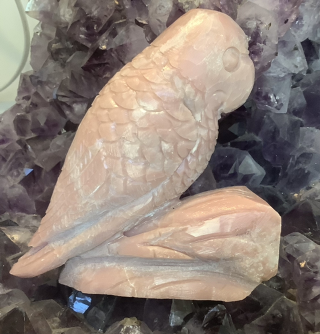 Perroquet en Opale Rose 