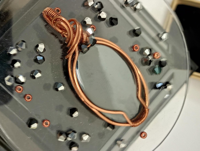 Pendentif cuivre avec Hématite 