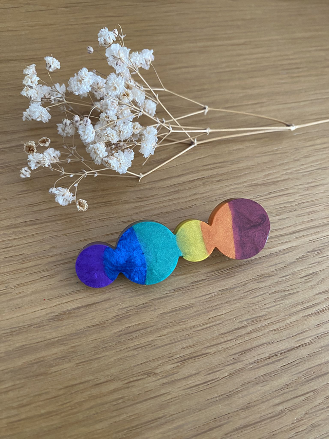 Barrette Albertine - arc-en-ciel