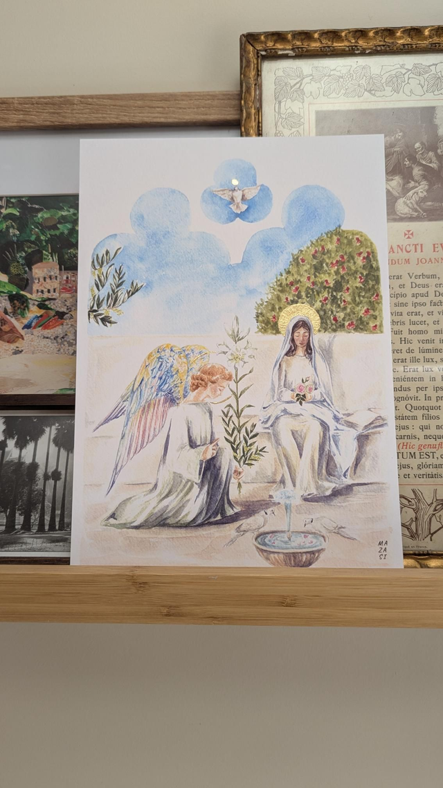 Reproduction A4 Annonciation avec dorure à la main