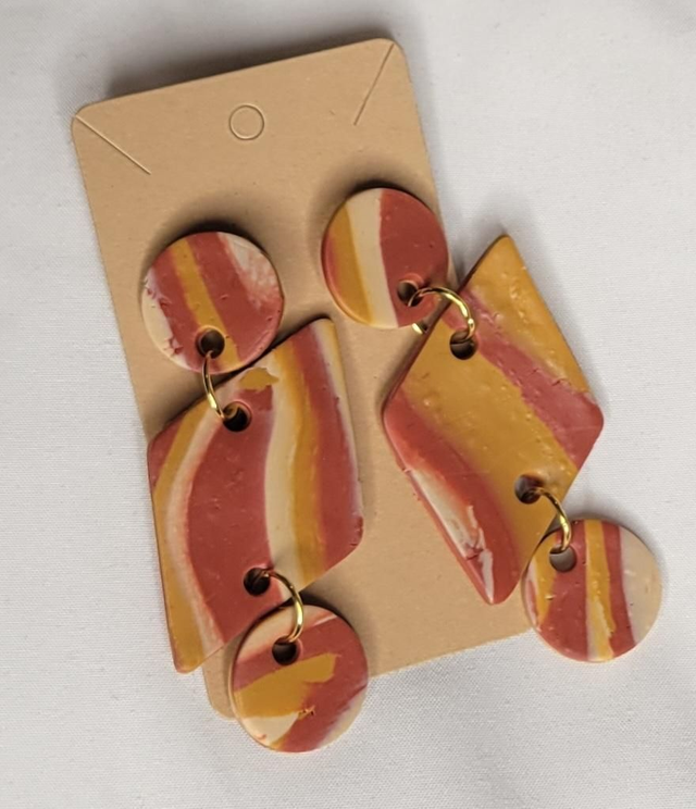 Polymer clay earrings [desert earth] 3