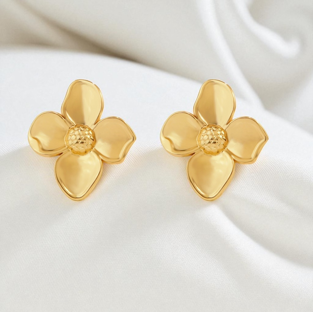 Boucles d’oreilles CALISTA Doré | En acier inoxydable 