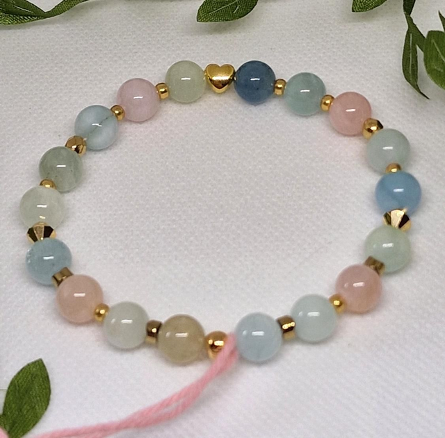 Bracelet Morganite en 0,8 cm 
