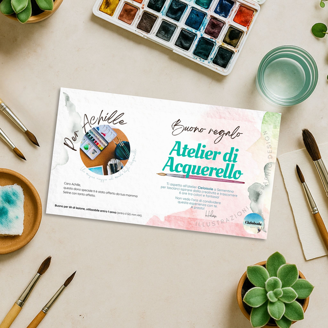 Buono Regalo - Corso di Aquerello - ADULTI (Corso regolare di 6h)
