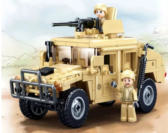 Bouwblokken set Militair - Hummer H1 (265 blokjes)