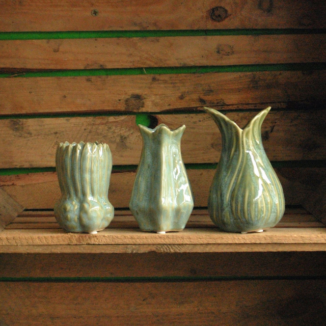 Small Ceramic Vases Green 