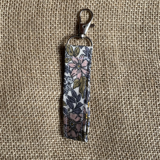 Porte clés imprimer liberty rose/gris 